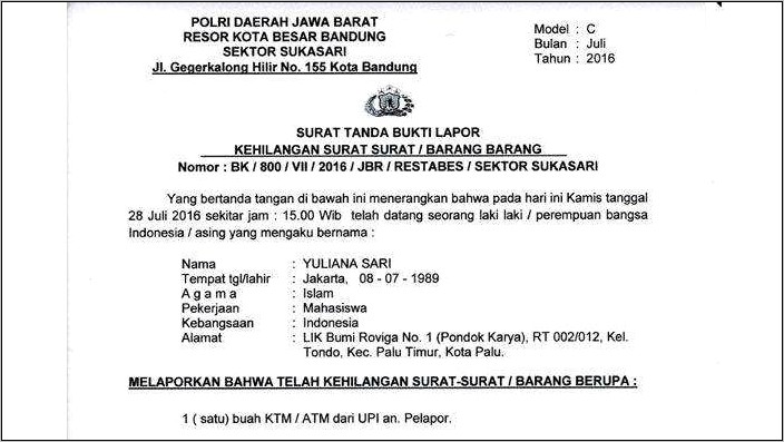 Contoh Surat Permohonan Pemblokiran Sertifikat Tanah