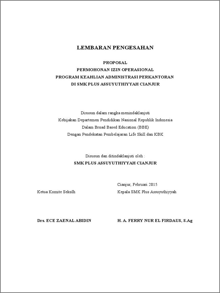 Contoh Surat Permohonan Pembukaan Paket Keahlian Baru