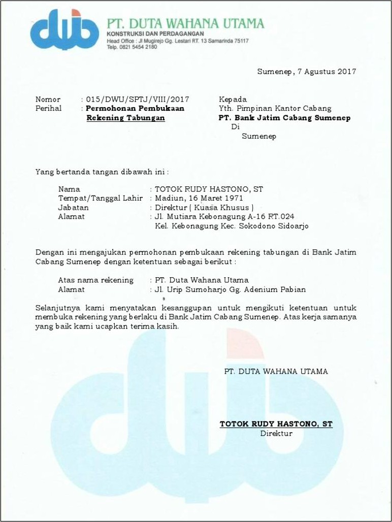 Contoh Surat Permohonan Pembukaan Rekening Bisnis Mandiri.xls