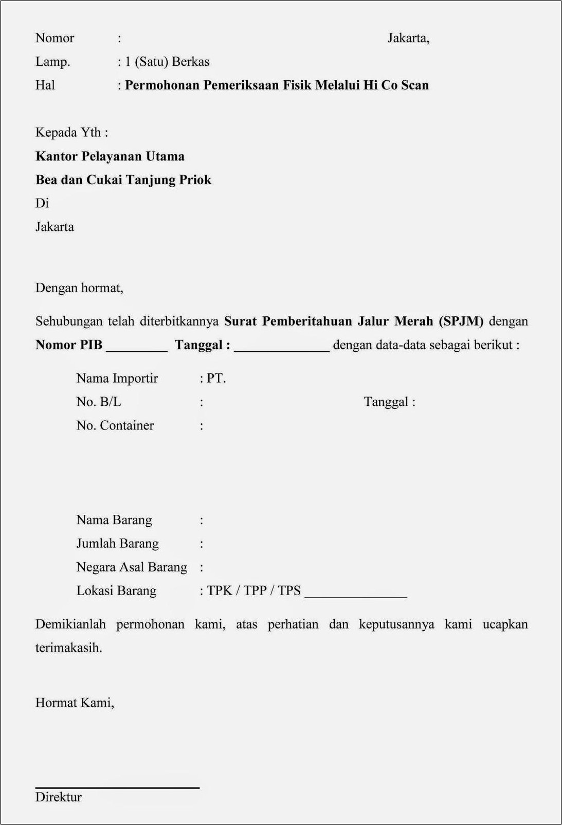 Contoh Surat Memohon Permerisaan