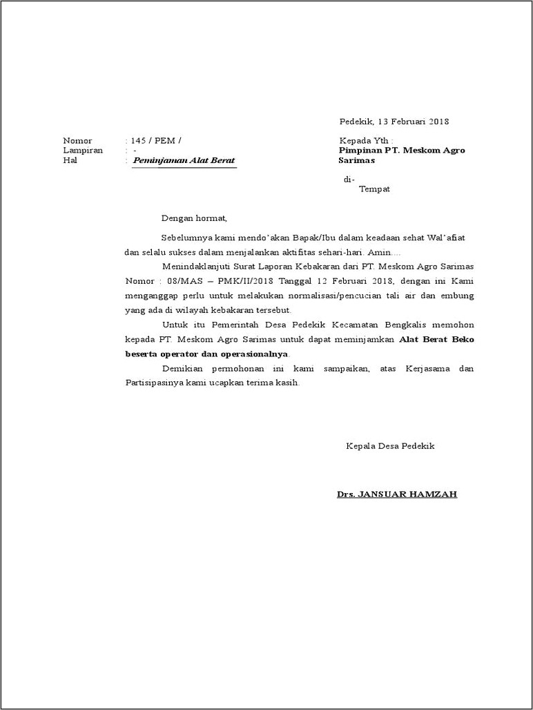 Contoh Surat Permohonan Peminjaman Drum Band Pdf