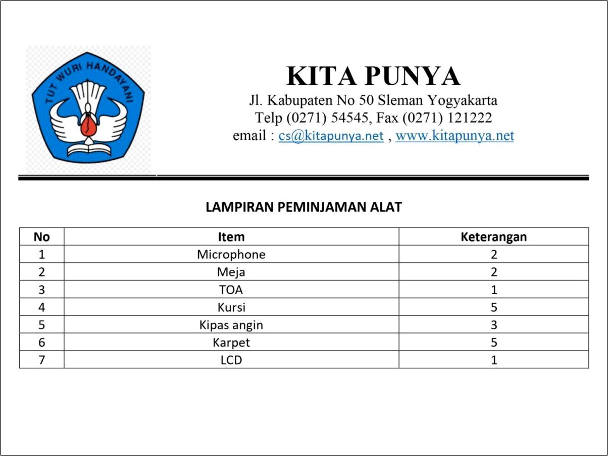 Contoh Surat Permohonan Peminjaman Gazebo