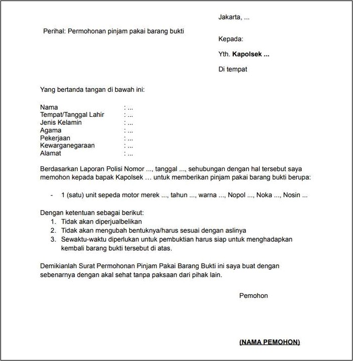 Contoh Surat Permohonan Peminjaman Jaminan.doc