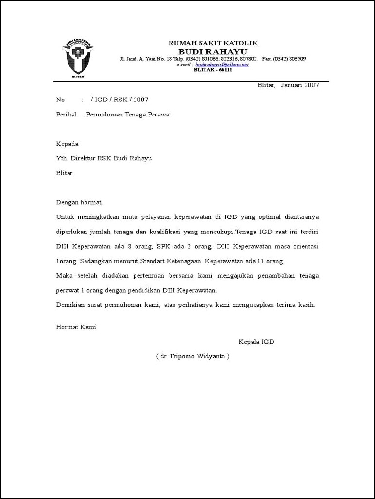 Contoh Surat Permohonan Penambahan Guru Pns Doc
