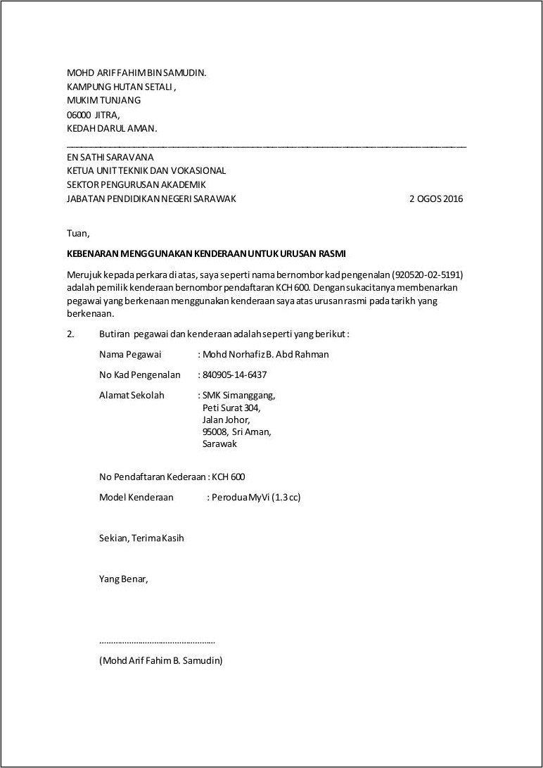 Contoh Surat Permohonan Pencabutan Lampu