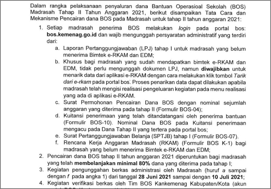 Contoh Surat Permohonan Pencairan Dana Hibah Bos