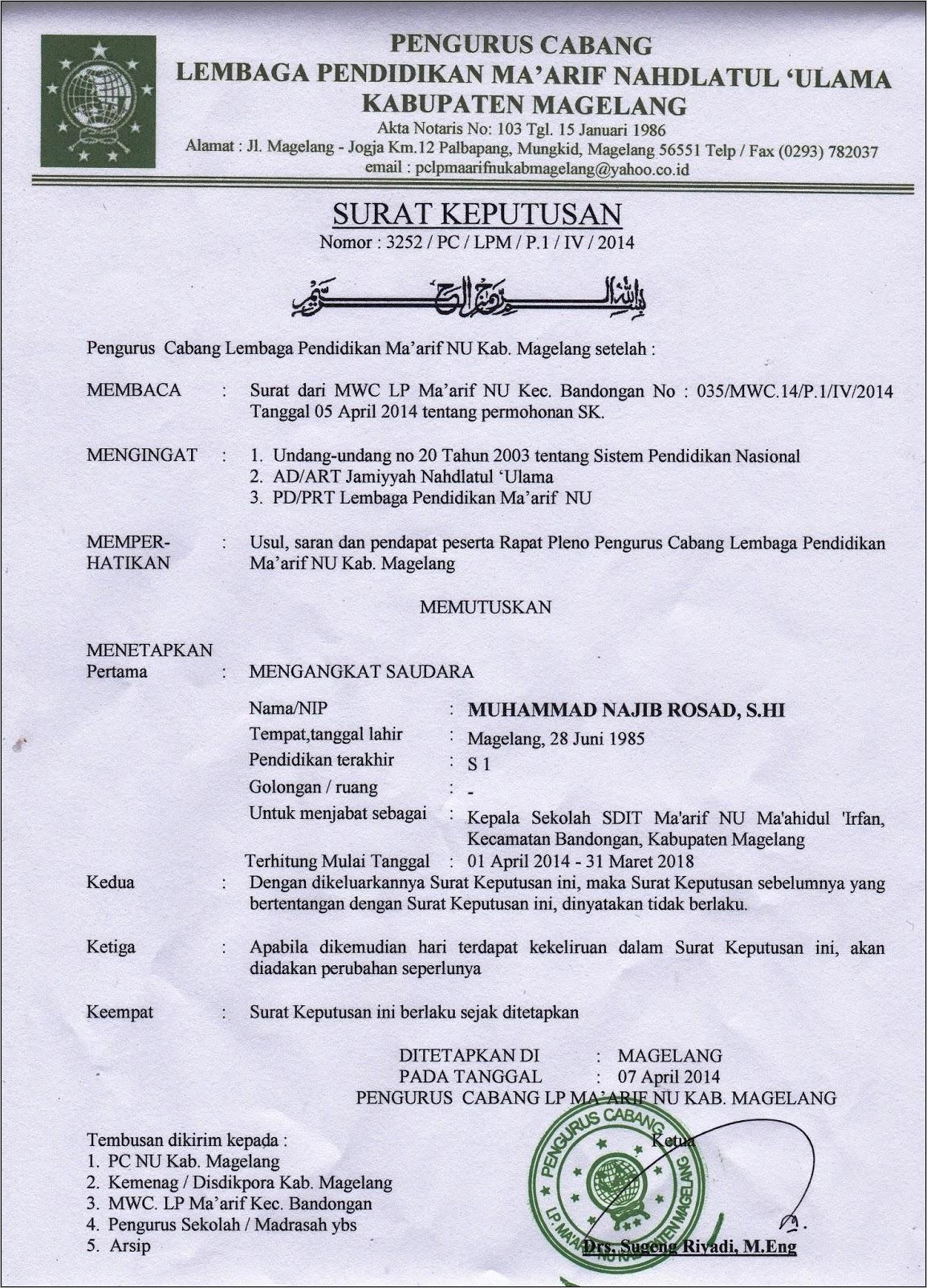 Contoh Surat Permohonan Pendaftaran Yayasan Ke Dinas Sosial Word