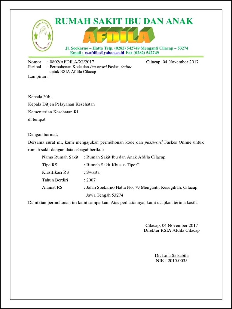 Contoh Surat Permohonan Pendaftararn Np Ppjk
