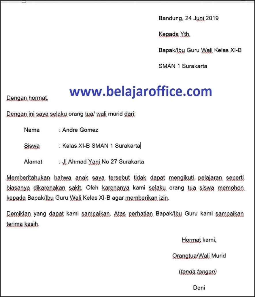 Contoh Surat Permohonan Penelitian Pribadi