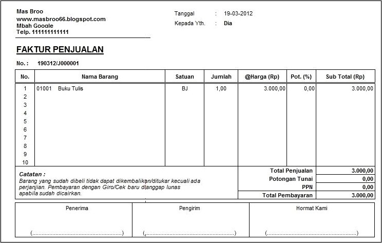 Contoh Surat Permohonan Penerbitan Kwitansi Penjualan Lelang Yang Hilang