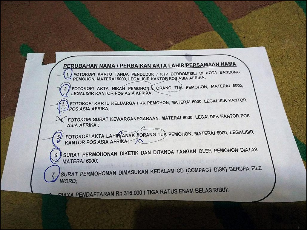 Contoh Surat Permohonan Penetapan Perubahan Nama Dan Syaratnya