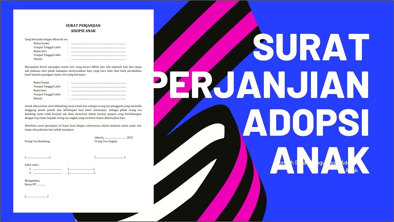 Contoh Surat Permohonan Pengajuan Adopsi Anak