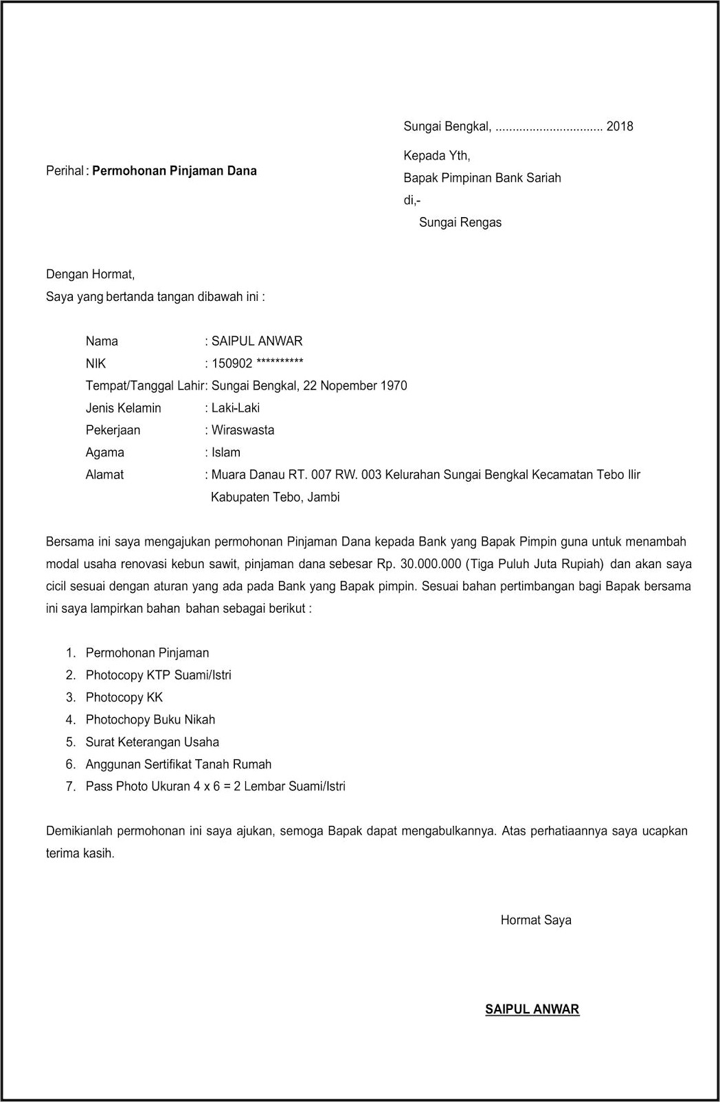 Contoh Surat Permohonan Pengajuan Konfirmasi Lahan