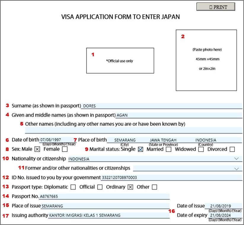 Contoh Surat Permohonan Pengajuan Visa Jepang Multiple Entry
