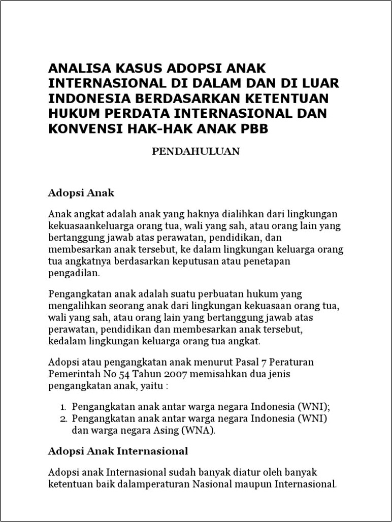 Contoh Surat Permohonan Pengangkatan Anak Ke Pengadilan