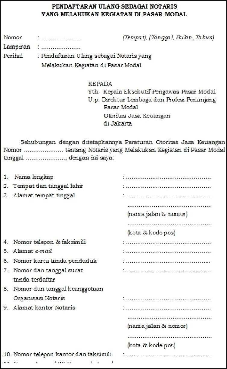 Contoh Surat Permohonan Salinan Putusan