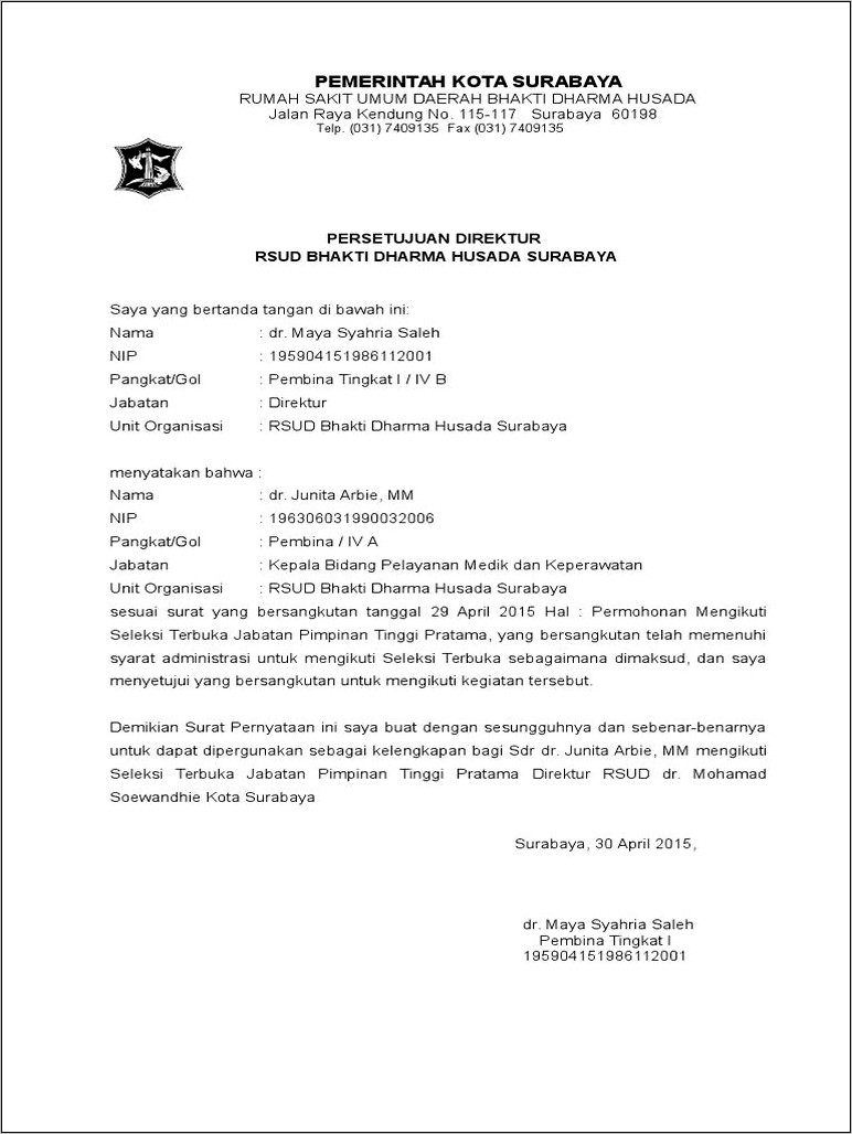 Contoh Surat Permohonan Sip