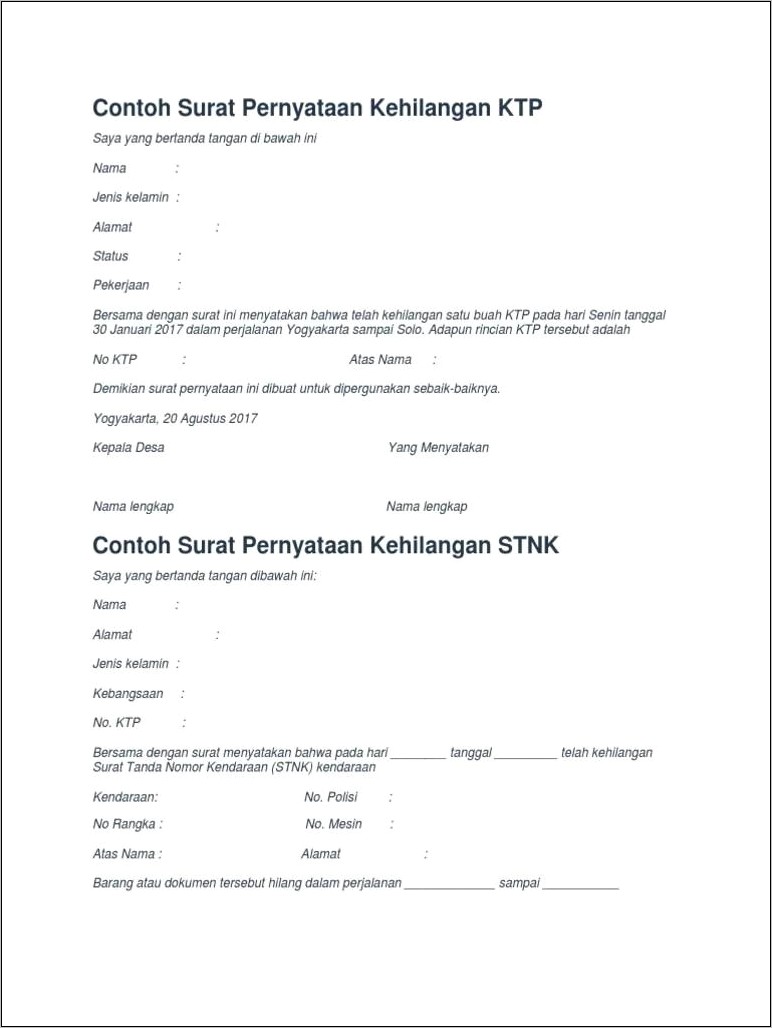 Contoh Surat Permohonan Surat Keterangan Kesamaan Nama Ijazah Dan Ktp