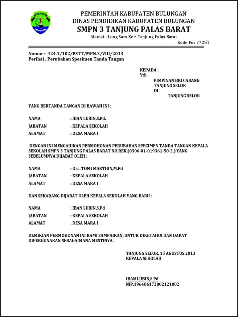 Contoh Surat Permohonan Tukar Uang Baru Di Bank
