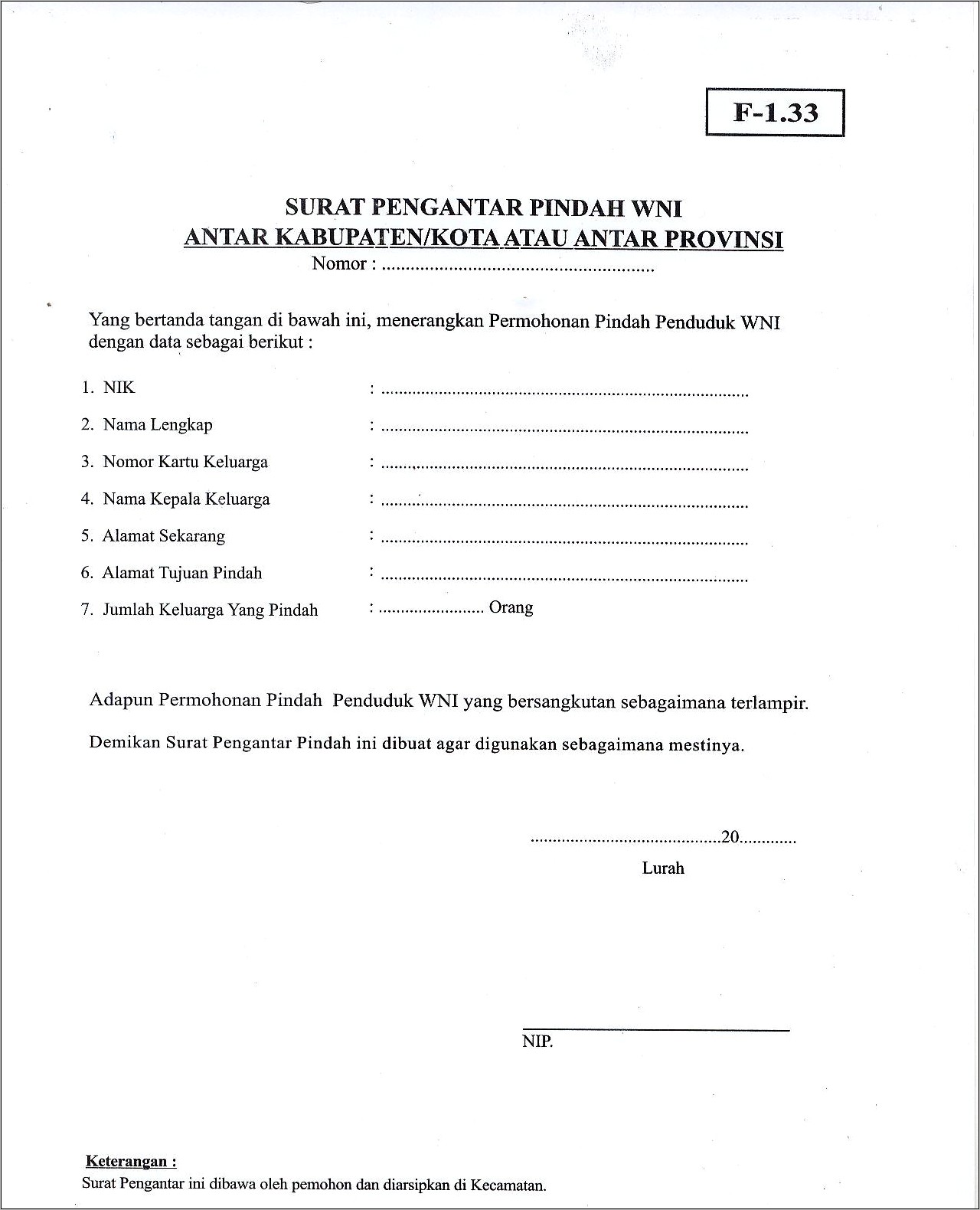 Contoh Surat Pernyataan Anak Pindah Kk