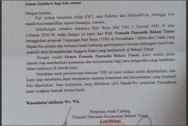 Contoh Surat Pernyataan Anggota Organisasi Terhadap Perwakilan