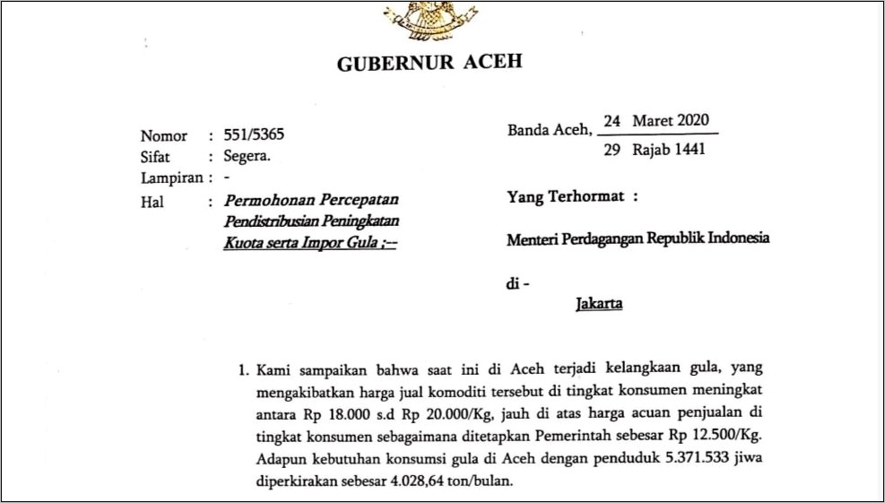 Contoh Surat Pernyataan Barang Ke Kemendag