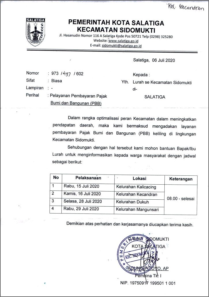 Contoh Surat Pernyataan Bayar Pajak