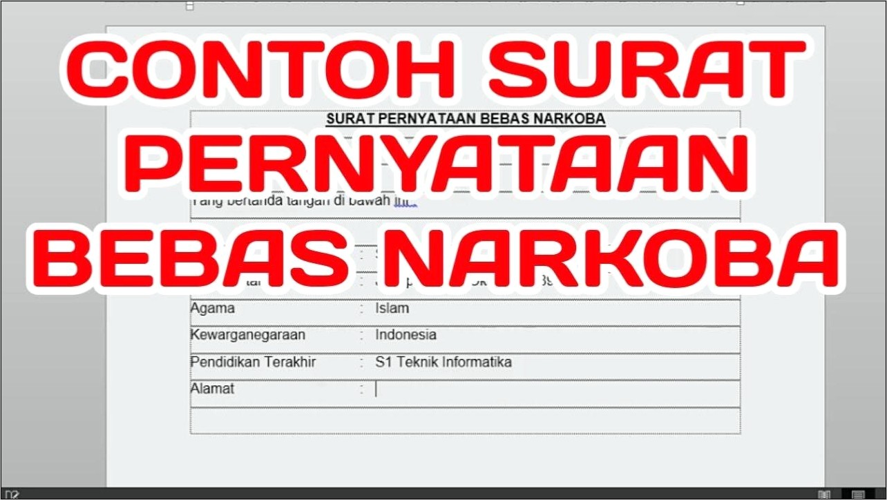 Contoh Surat Pernyataan Bebas Dari Tindak Kriminal