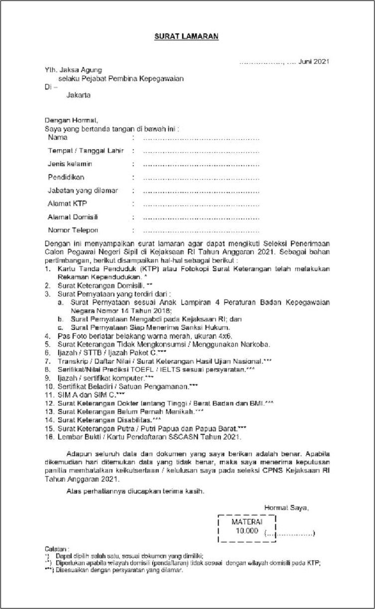 Contoh Surat Pernyataan Bebas Narkoba Dan Belum Menikah
