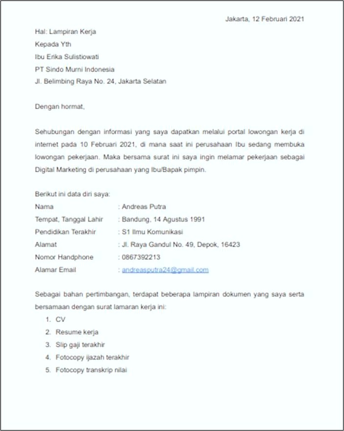 Contoh Surat Pernyataan Belum Berkualifikasi S 1