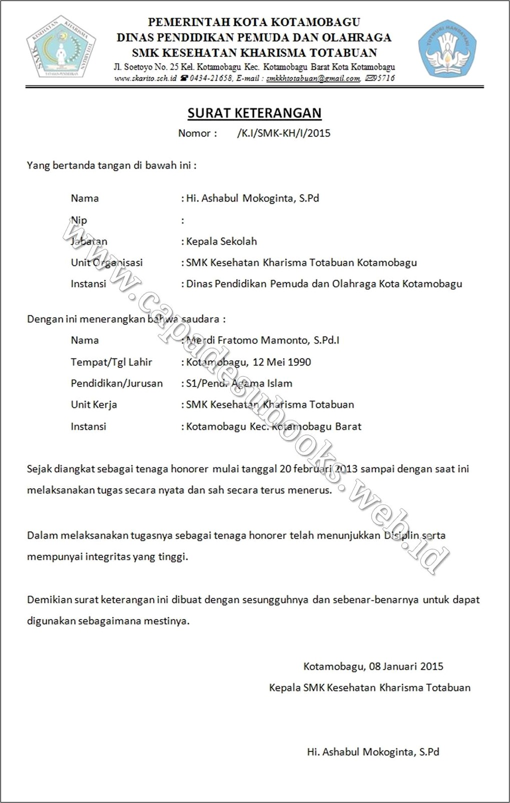 Contoh Surat Pernyataan Belum Berkualifikasi S1 Pdf