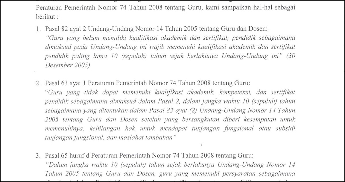 Contoh Surat Pernyataan Belum Kualifikasi S1