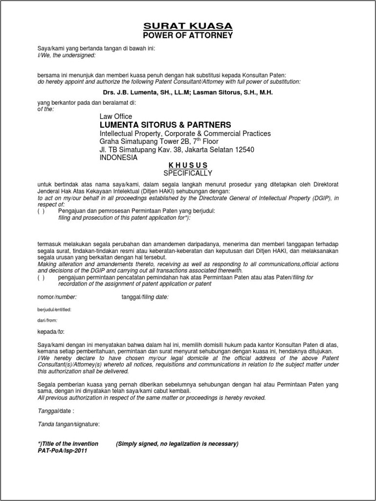 Contoh Surat Pernyataan Berbahasa Inggris  Surat Lamaran Kerja