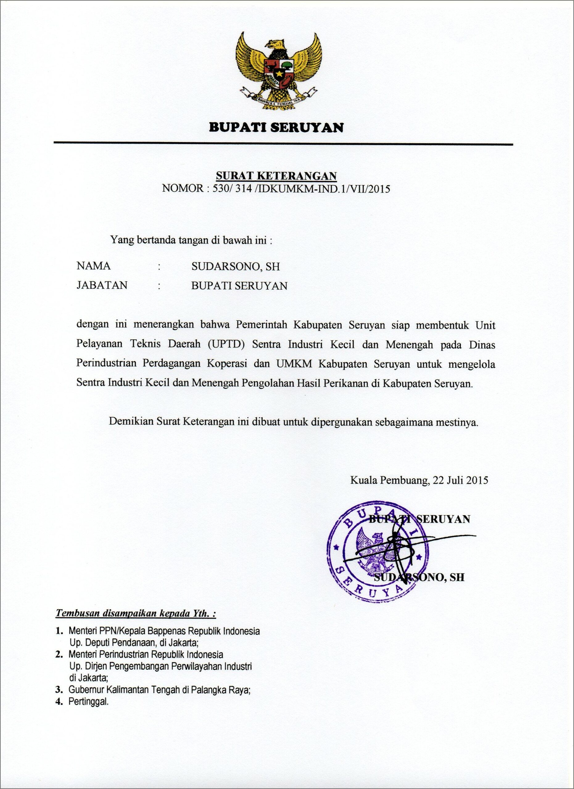 Contoh Surat Pernyataan Bersedia Menjalani Ikatan Dinas Setra Sangsi