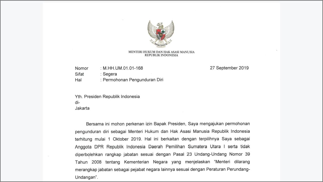 Contoh Surat Pernyataan Bersedia Tidak Merangkap