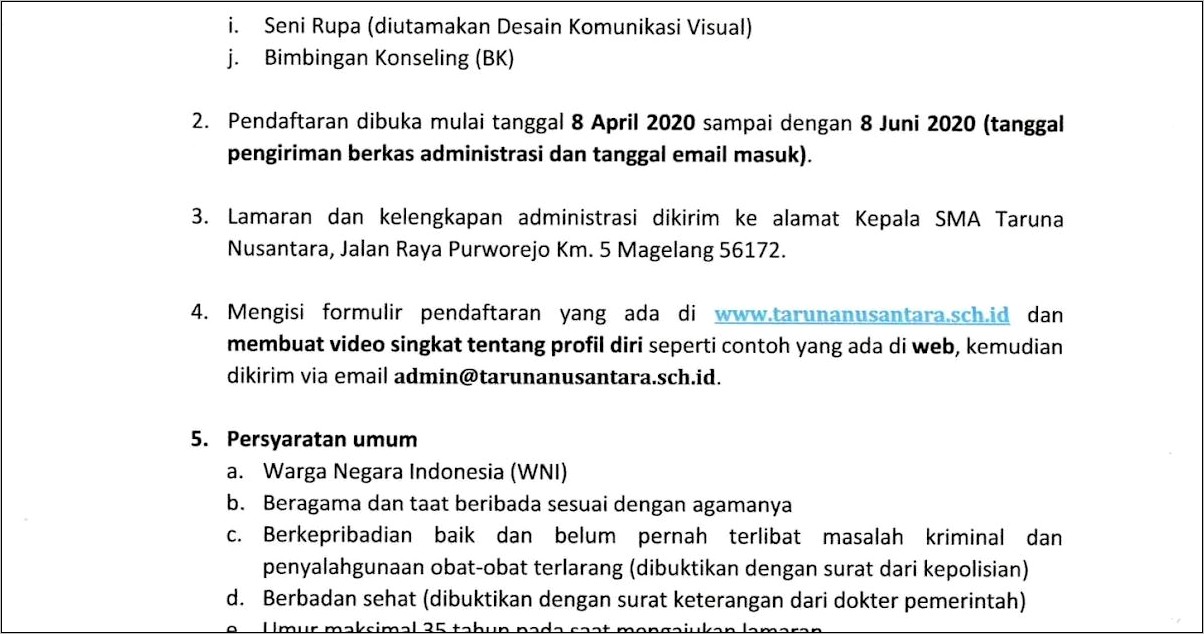 Contoh Surat Pernyataan Bersedia Tinggal Di Asrama Sma Taruna Nusantara
