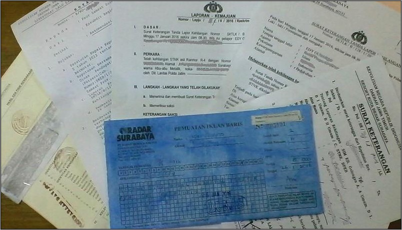 Contoh Surat Pernyataan Blokir Stnk