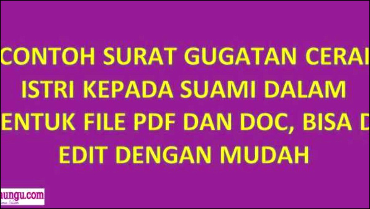 Contoh Surat Pernyataan Cerai Dan Gugatan Cerai