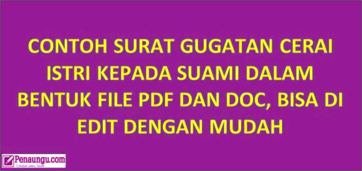 Contoh Surat Pernyataan Cerai Suami Ke Istri