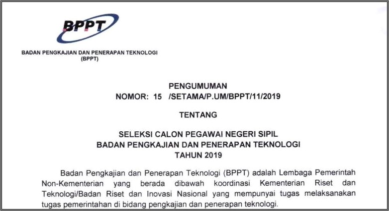 Contoh Surat Pernyataan Cpns 2019 Kemendikbud