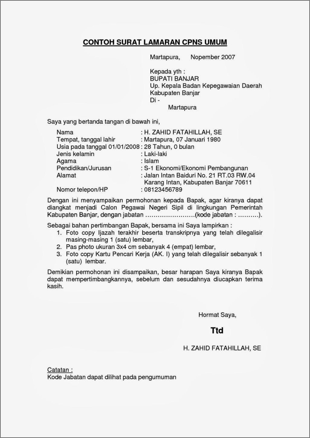 Contoh Surat Pernyataan Cpns 2019 Pemerintah Kota Prabumulih