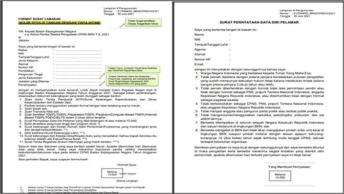 Contoh Surat Pernyataan Cpns Guru Pdf