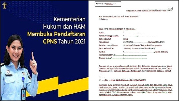 Contoh Surat Pernyataan Daftar Cpns Kemenkumham