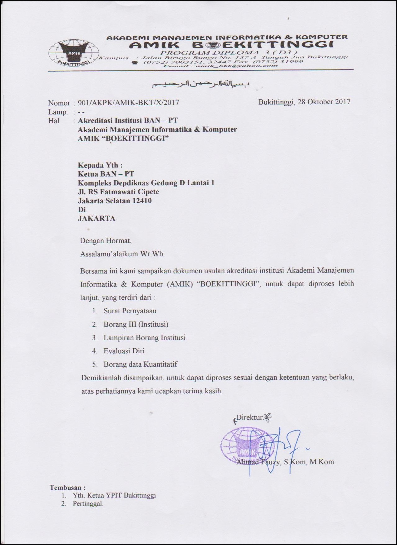 Contoh Surat Pernyataan Dari Perguruan Tinggi