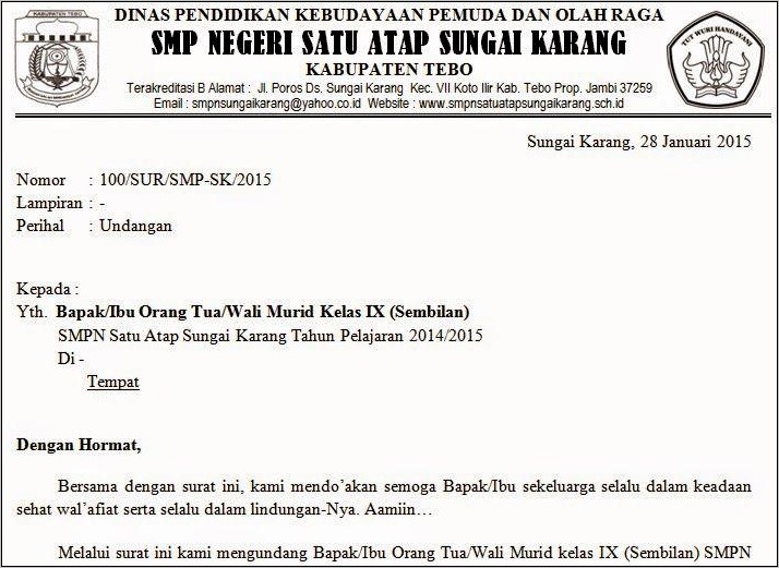 Contoh Surat Pernyataan Dari Wali Murid