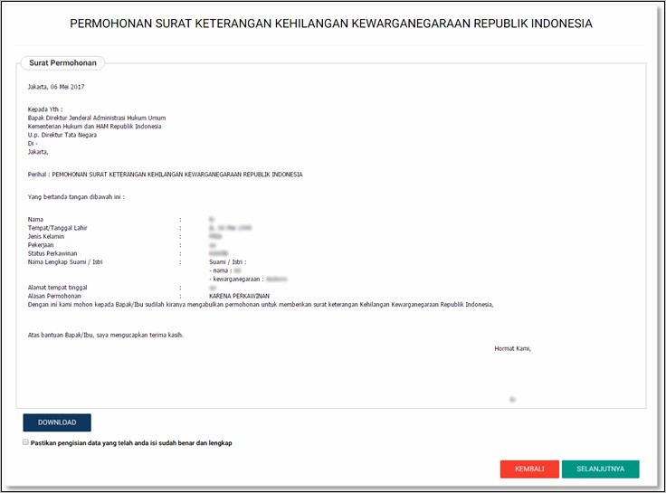 Contoh Surat Pernyataan Data Valid