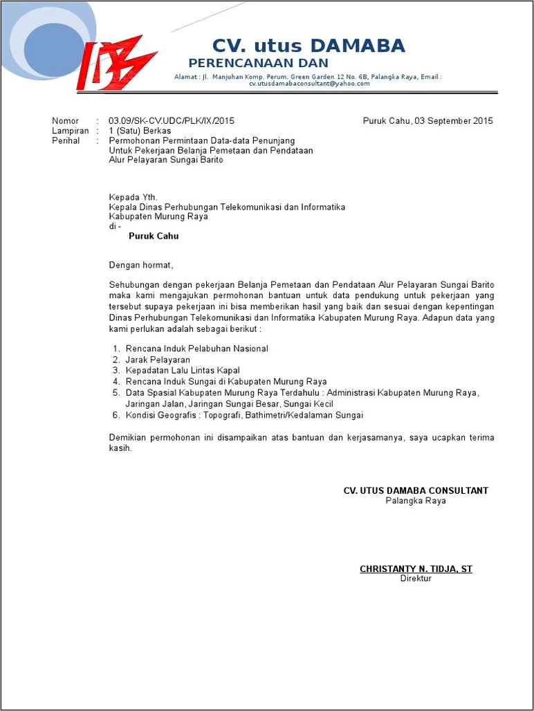 Contoh Surat Pernyataan Data Vendor Untuk Pelaporan Pajak