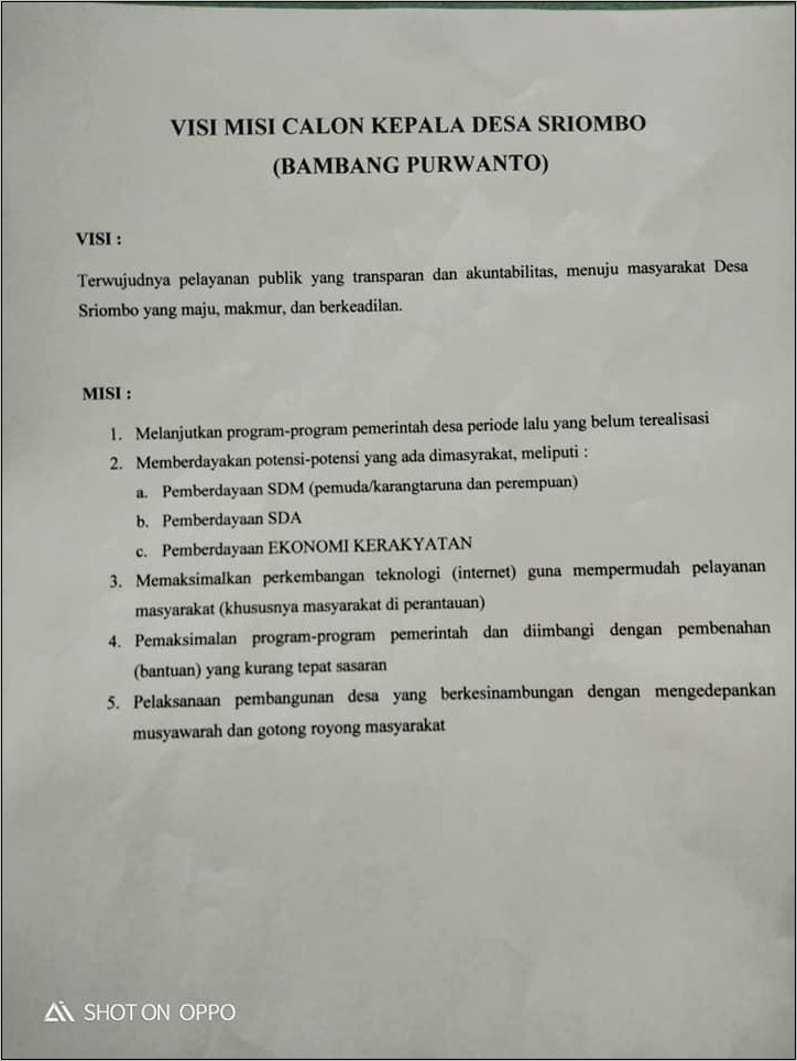 Contoh Surat Pernyataan Deklarsi Damai Pilkades