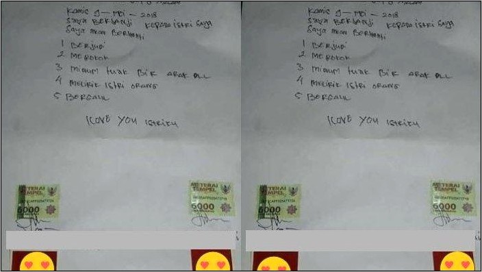 Contoh Surat Pernyataan Dg Materi