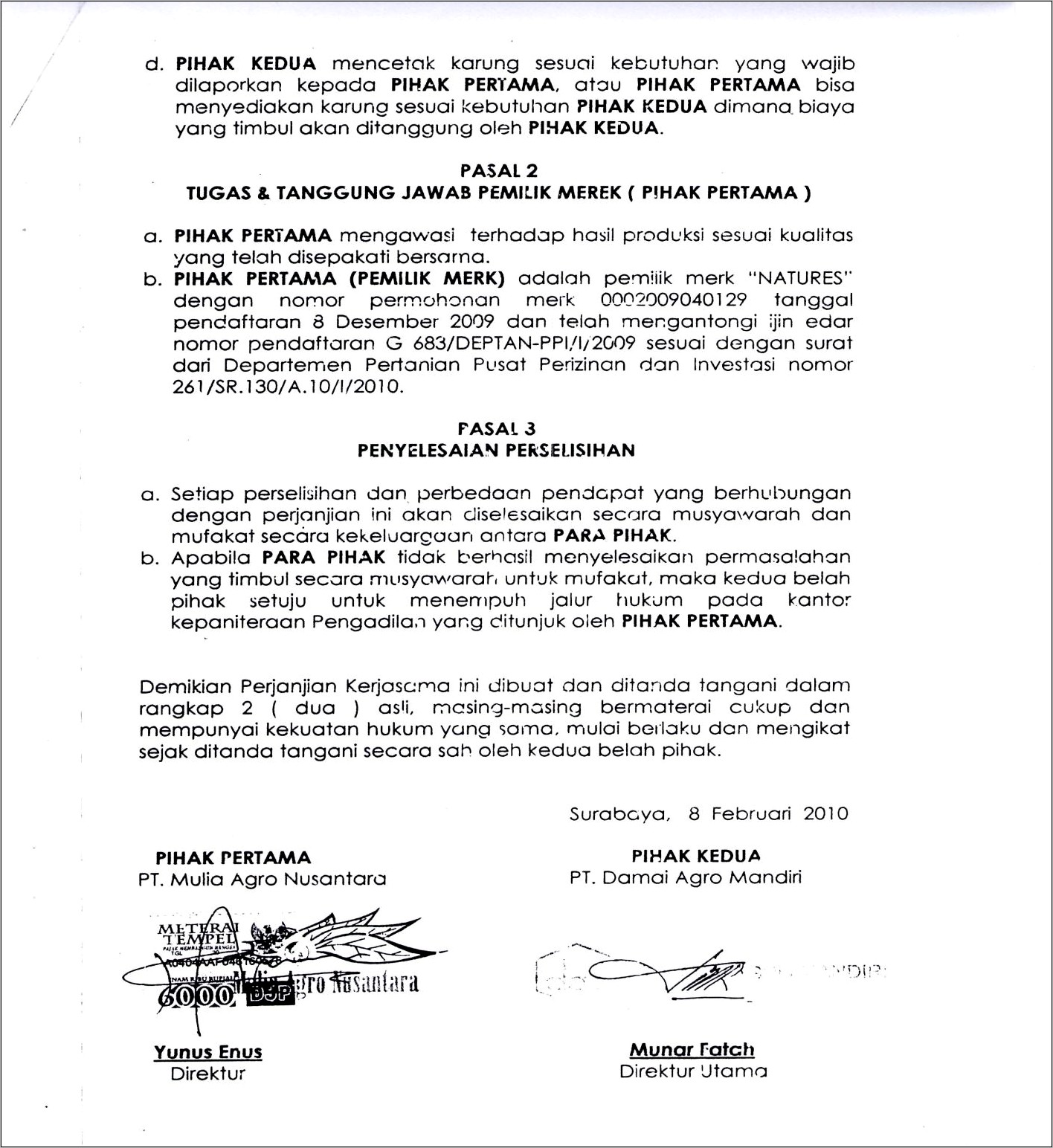 Contoh Surat Pernyataan Direktur Akan Membagi Hasil